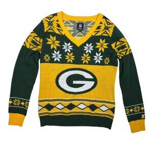 NFL Packers Sweater Mens Extra Large XL Ugly Christmas football usa snowflakes